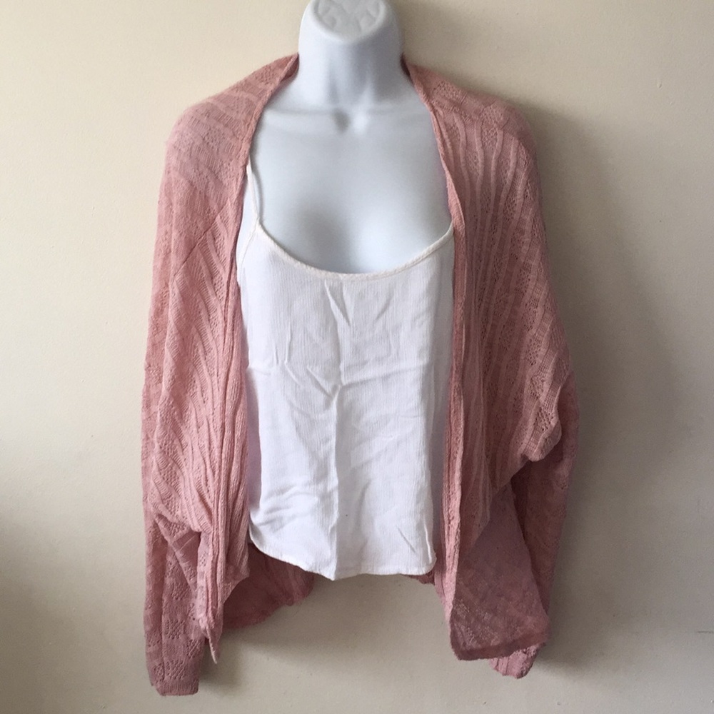 pink batwing cardigan